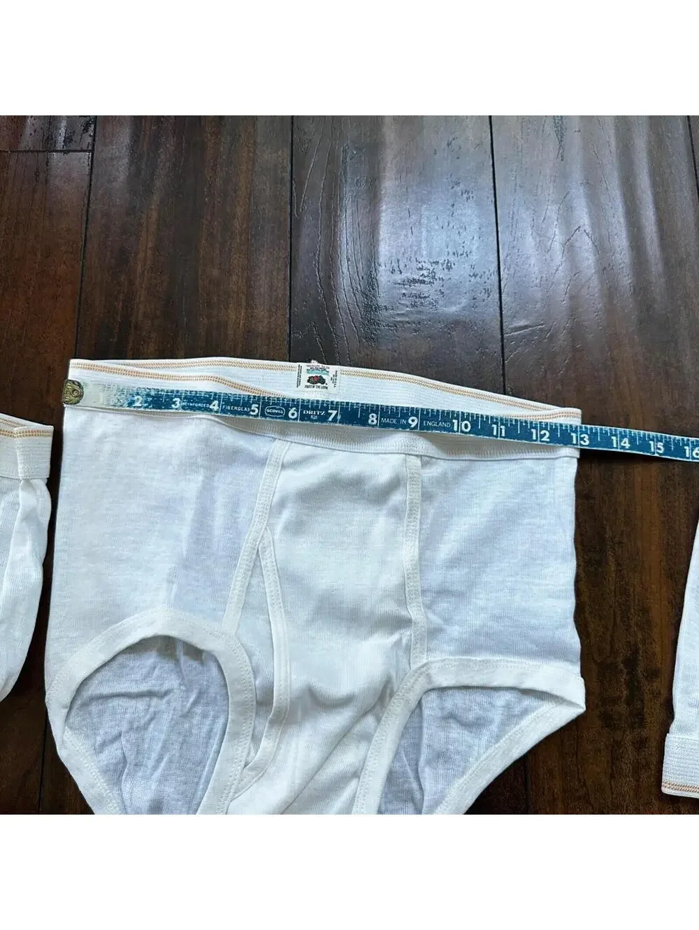 FOTL Briefs Men Size 34 White Cotton Stripes 3 Pair VTG USA Lot 1970s 70s M